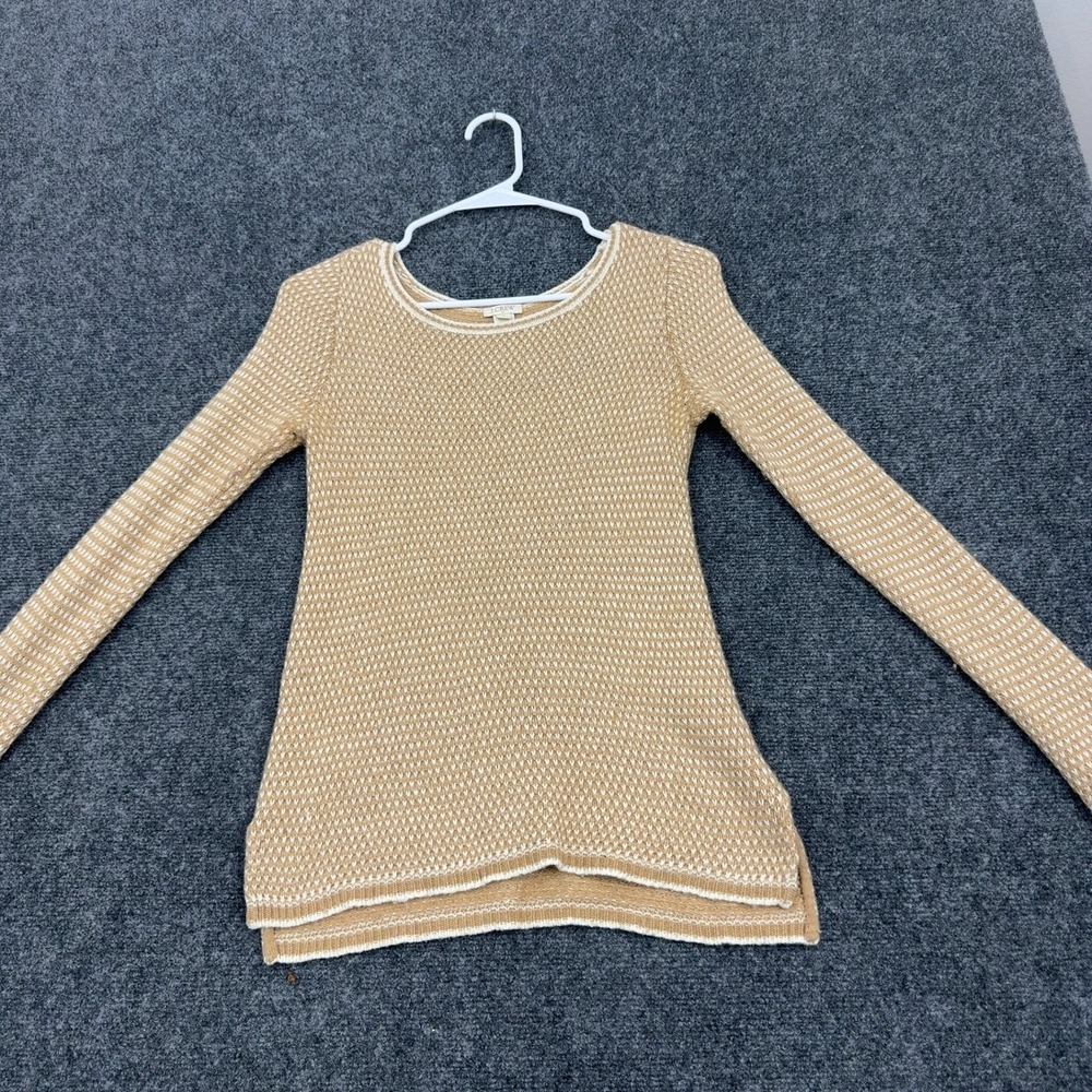 J. Crew Sweater Womens XS Tan Merino Wool Blend Knit Casual Preppy